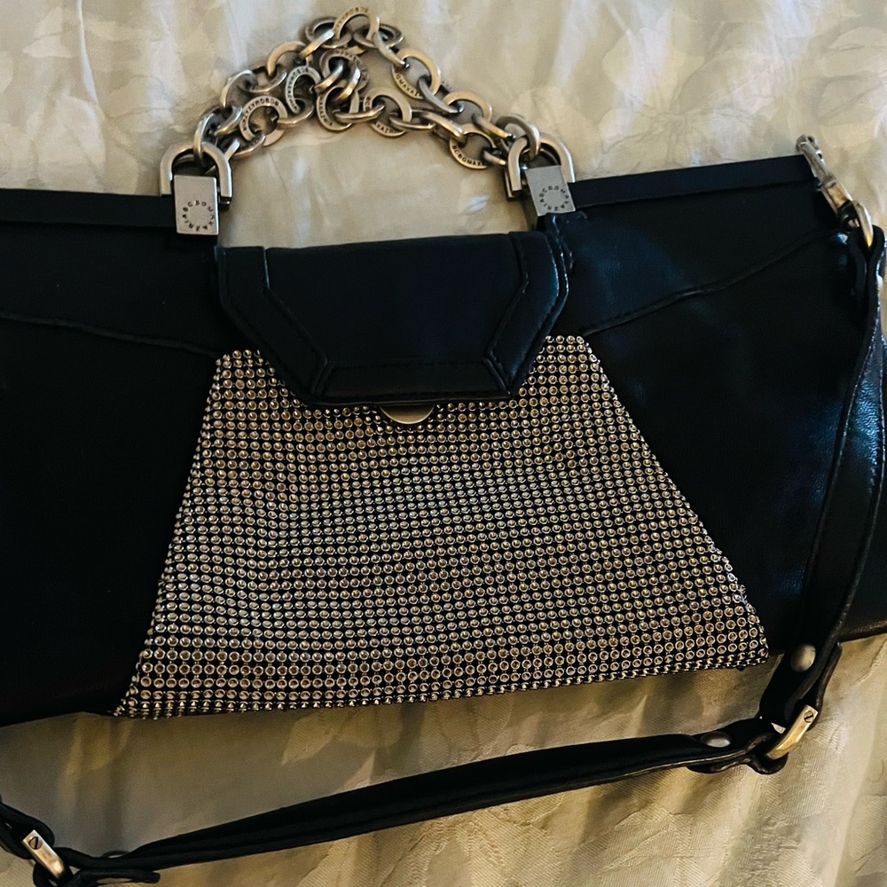 Black and Silver Chain Shoulder Bag